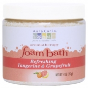 Aura Cacia Refreshing Tangerine/Grapefruit, Aromatherapy Foam Bath, 14-Ounce Jar (Pack of 2)