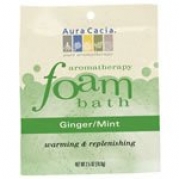 Aura Cacia Invigorating Ginger/Mint, Aromatherapy Foam Bath, 2.5-Ounce packet,   (Pack of 3)